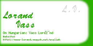 lorand vass business card